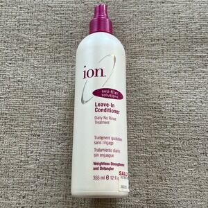 Ion Anti-Frizz Solutions Leave-In Conditioner Daily No Rinse Treatment 12oz